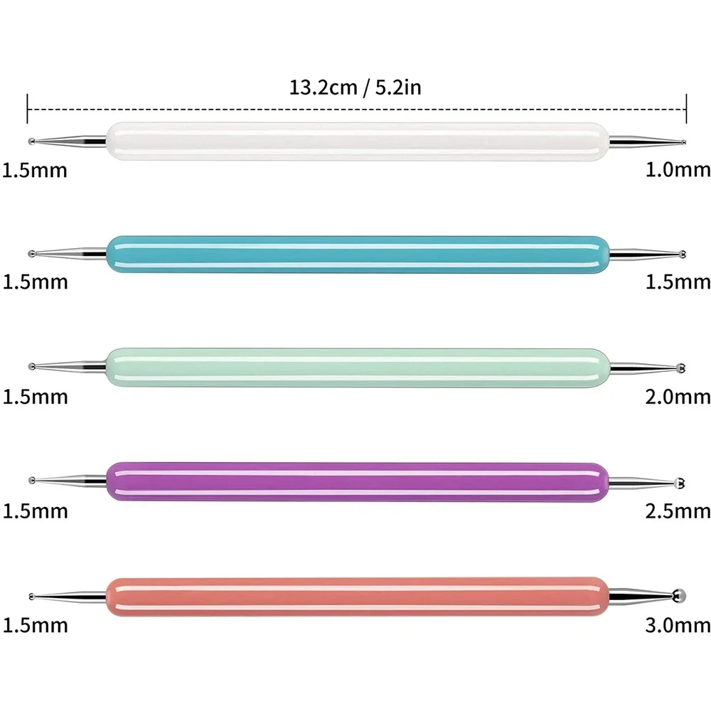 5 Pcs Embossing Stylus Set Pattern Tracing Transfer Paper Nail Art Dotting Tool